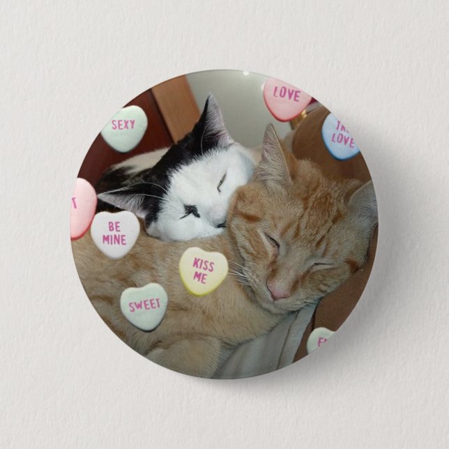 Alla hjärtans dag Kittens Knapp (Framsida)