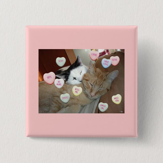 Alla hjärtans dag Kittens Knapp (Framsida)