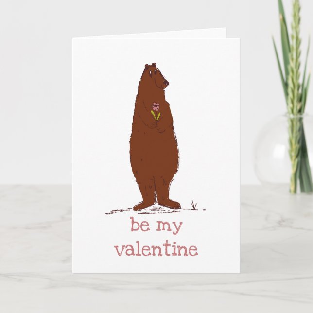 Alla hjärtans dag, klappbjörn är min Valentine Hol Helgkort (Framsida)