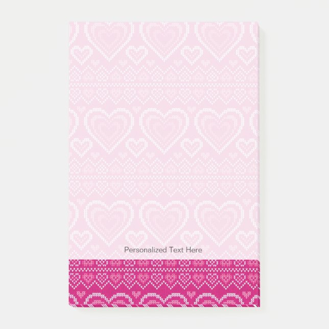 Alla hjärtans dag Knded Mönster 2 Post-it Block (Framsida)