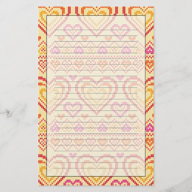 Alla hjärtans dag Knkunnig Mönster Brevpapper (Framsida)