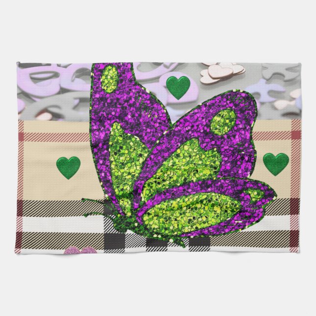 Alla hjärtans dag Kökshandduk, fjäril Kökshandduk (Horisontell)