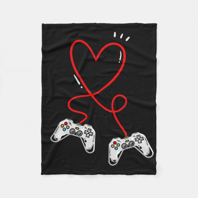 Alla hjärtans dag Kontroller Hjärtat Video Game Sp Fleecefilt (Framsidan)