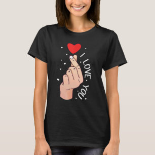 Alla hjärtans dag koreansk karaktär jag älskar dig t shirt