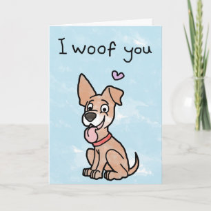 Alla hjärtans dag-kort - jag Woof You Helgkort
