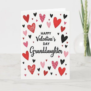 Alla hjärtans dag-kort till sondotter med hjärtan kort