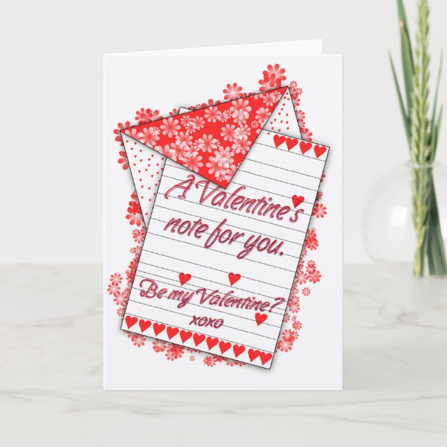Alla hjärtans dag-kort, var min Valentine? Helgkort (Framsida)