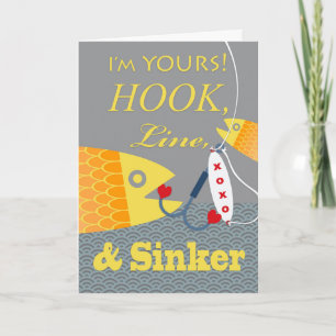Alla hjärtans dag, Krok Line och Sinker Fishing Th Kort