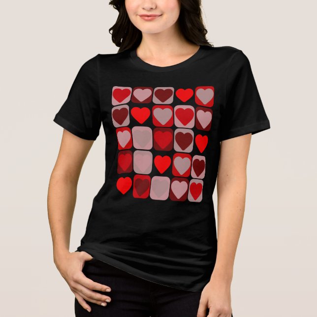 Alla hjärtans dag lapptäcke T-shirt (Framsida)