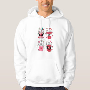 Alla hjärtans dag Latte Kaffeälskare Hoodie