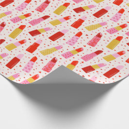 Alla hjärtans dag Lipsticks på grädde Presentpapper