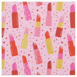 Alla hjärtans dag Lipsticks på rosa Tyg