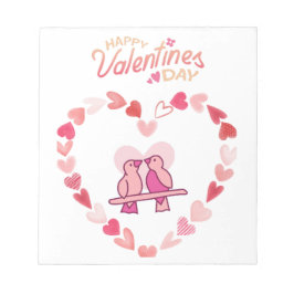 Alla hjärtans dag Love birds Rosa Hjärtat Utandnin Anteckningsblock