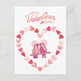 Alla hjärtans dag Love birds Rosa Hjärtat Utandnin Helg Vykort