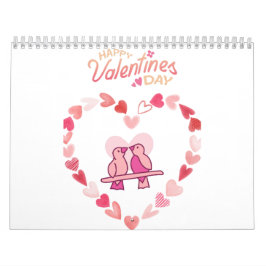 Alla hjärtans dag Love birds Rosa Hjärtat Utandnin Kalender