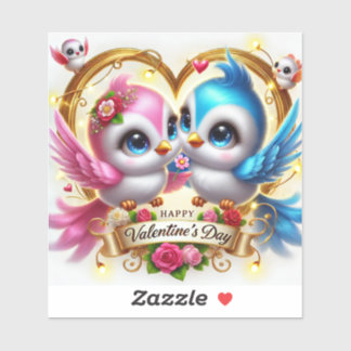 Alla hjärtans dag Lovebird Anpassningsbar-cut Viny Klistermärken