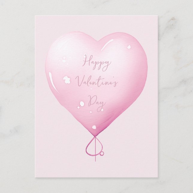 Alla hjärtans dag lyckligt hjärta anpassat rosa ma helg vykort (Framsida)