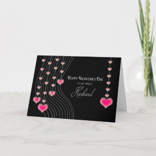 Alla hjärtans dag - Make-Black/Rosa Hearts Helgkort
