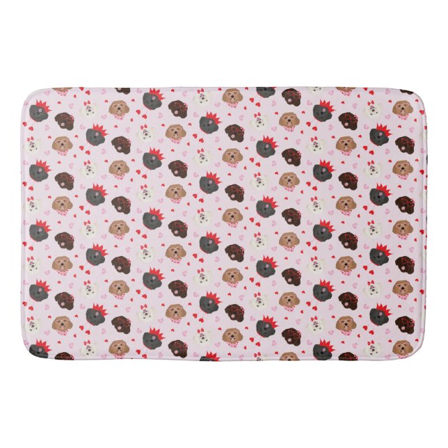 Alla hjärtans dag Maltipoo Hundar Badrumsmatta (Framsidan)