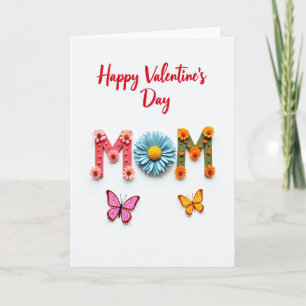 Alla hjärtans dag Mamma Pärlade Blommor Kort