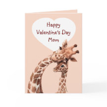 Alla hjärtans dag Mamma Roligt Giraffe Animal