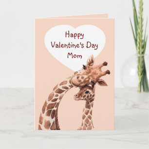 Alla hjärtans dag Mamma Roligt Giraffe Animal Kort