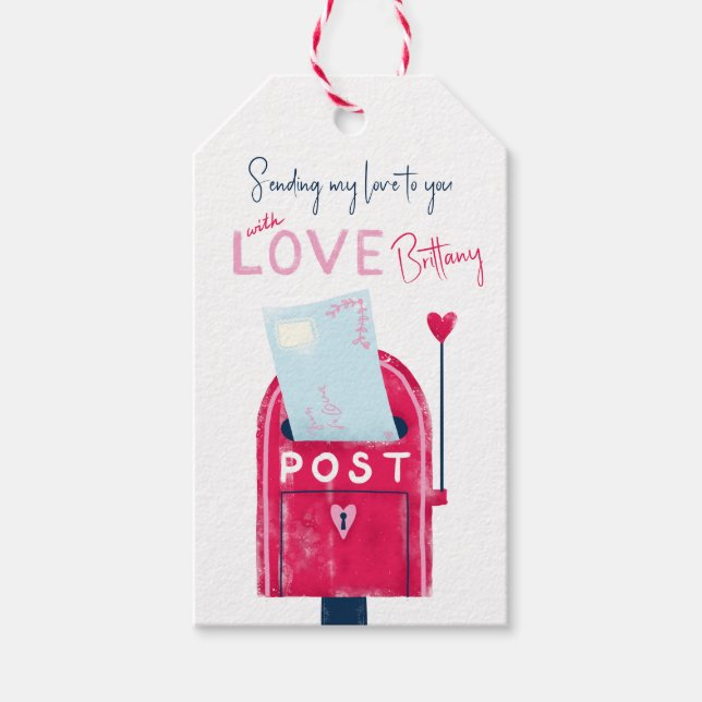 Alla hjärtans dag-Märkre | Skicka mitt Kärlek Post Presentetikett (Framsidan)