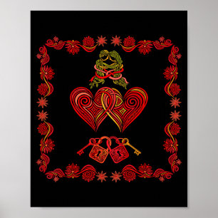 Alla hjärtans dag Matchande Par Hjärtformade Pyjam Poster