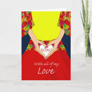 Alla hjärtans dag, med hela min Kärlek, XOXO Heart Helgkort