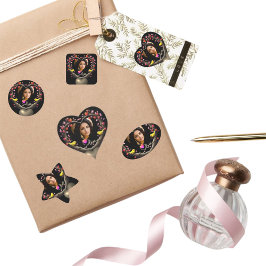 Alla hjärtans dag med kanariefågel hjärtformat klistermärke