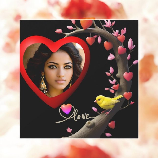 Alla hjärtans dag med kanariefågel julkort (Skapare uppladdad)