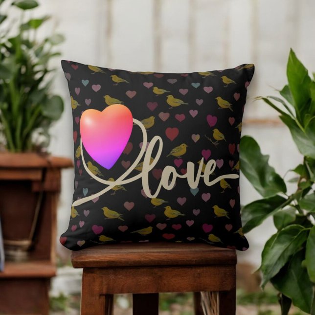 Alla hjärtans dag med kanariefågel kudde (Skapare uppladdad)