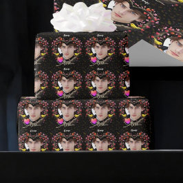 Alla hjärtans dag med kanariefågel presentpapper