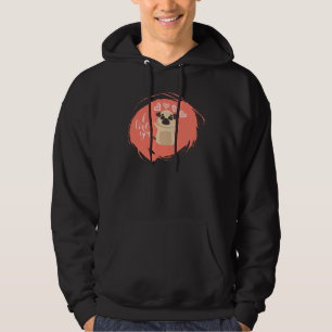 Alla hjärtans dag med Kawaii Pug Hund Hoodie