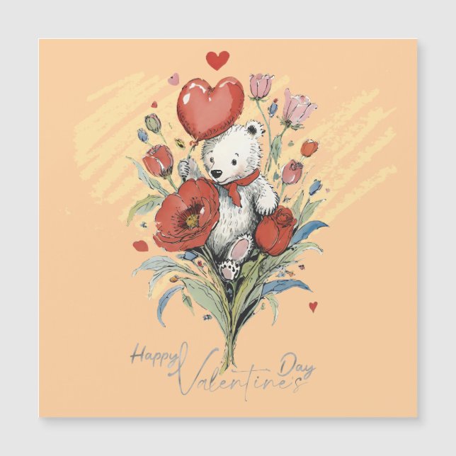 Alla hjärtans dag med rik teddybjörn (Framsida)