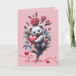 Alla hjärtans dag med rik teddybjörn helgkort