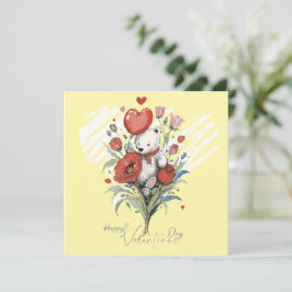 Alla hjärtans dag med rik teddybjörn julkort