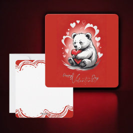 Alla hjärtans dag med rik teddybjörn julkort