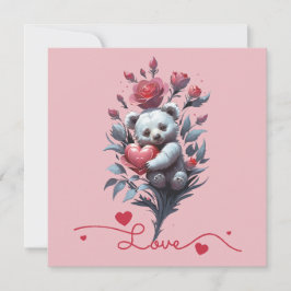 Alla hjärtans dag med rik teddybjörn julkort