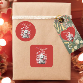 Alla hjärtans dag med Rikens Nalle Hjärtformat Klistermärke