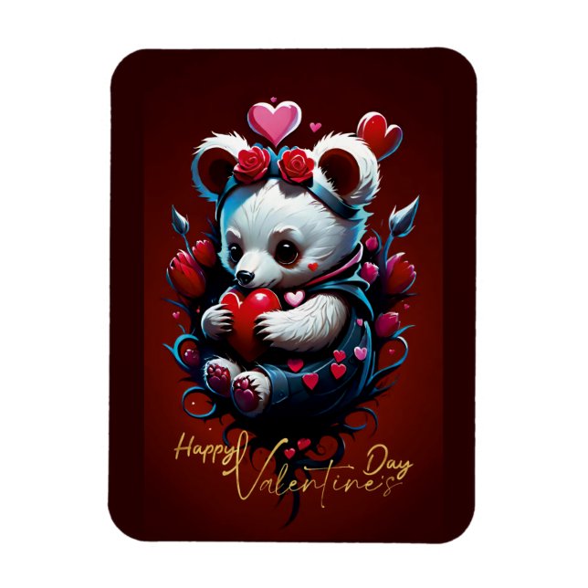 Alla hjärtans dag med Rikens Nalle Magnet (Vertikal)