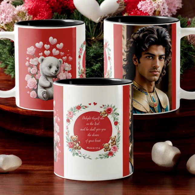 Alla hjärtans dag med Rikens Nalle Två-Tonad Mugg (Skapare uppladdad)