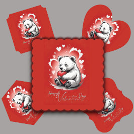 Alla hjärtans dag med Rikens Nalle Underlägg Papper