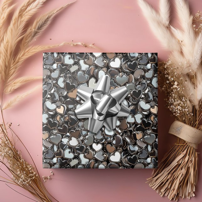Alla hjärtans dag Metallhjärtan Presentpapper (Skapare uppladdad)