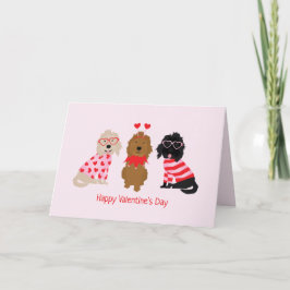 Alla hjärtans dag Mini Goldendoodle Hundar Helgkort