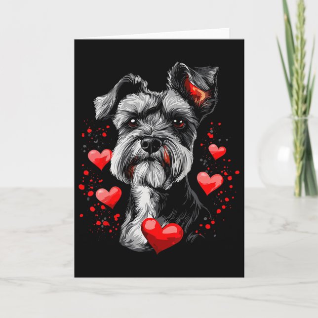 Alla hjärtans dag Miniature Schnauzer  Kort (Framsida)