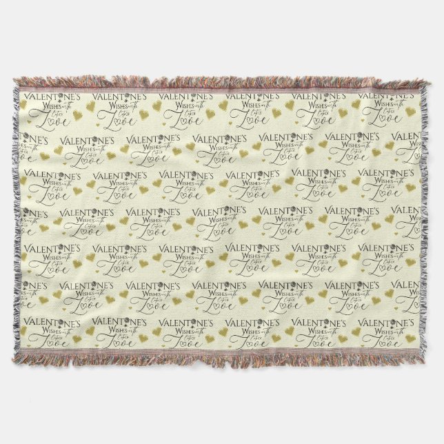 Alla hjärtans dag Minimalistisk bokstavskonst Filt (Framsidan)