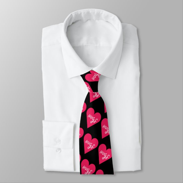 Alla hjärtans dag minimalistiskt rosa kramar godis slips (Bunden)