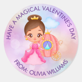 Alla hjärtans dag Modern gåva med Cute Princess Runt Klistermärke