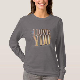 Alla hjärtans dag Modern Golden 3D I Kärlek You Gr T Shirt
